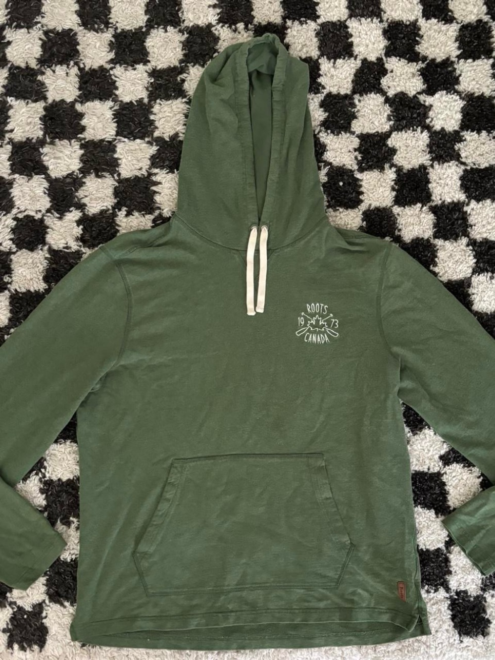 Roots Canada Green 1973 Pullover Hoodie Size XL